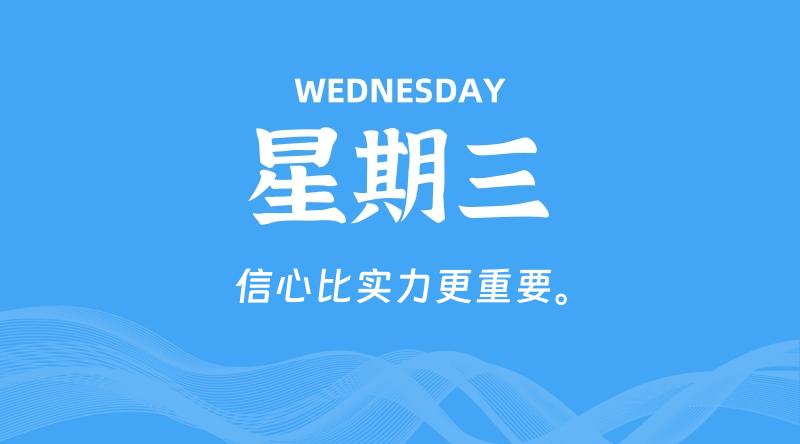 07月09日，星期三, 每天60秒读懂全世界！